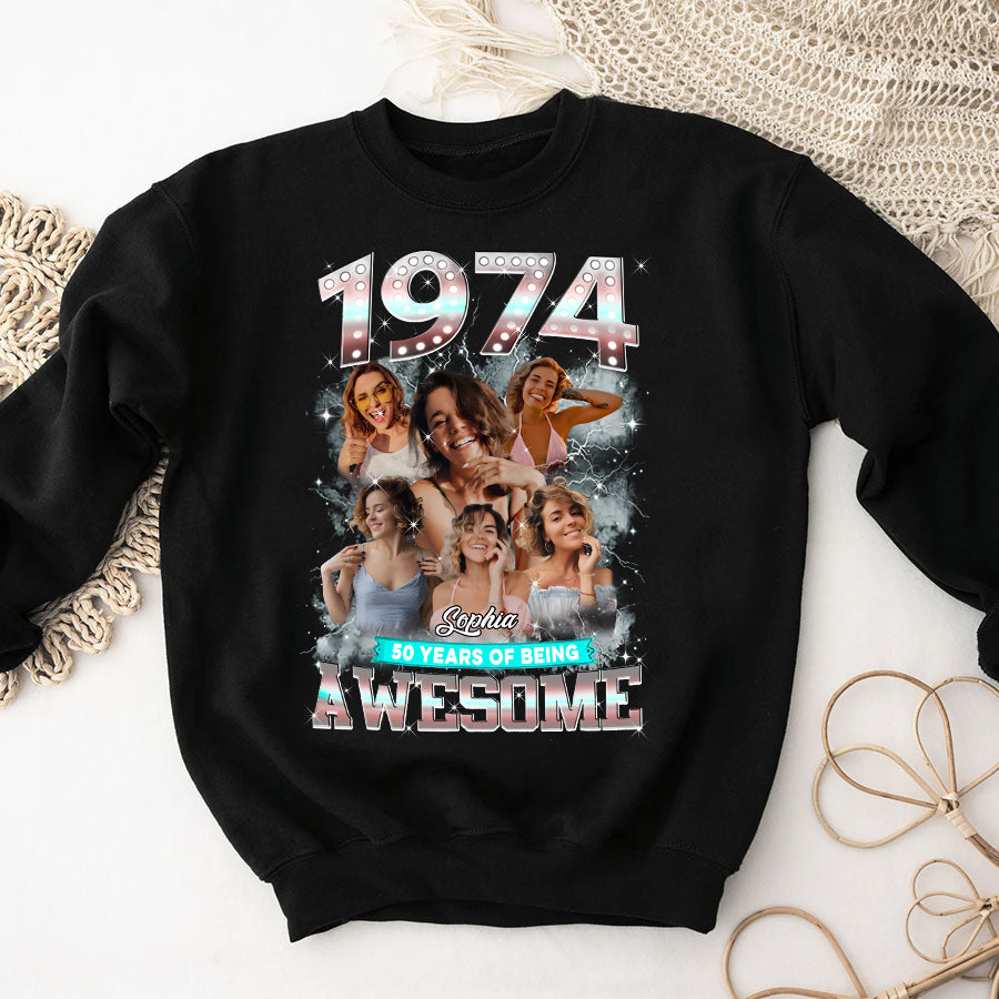 50th Birthday Shirts, Custom Birthday Shirts, Turning 50 Shirt, Gifts For Women Turning 50, 50 And Fabulous Shirt, 1974 Shirt, 50th Birthday Shirts For Her-YPT-TLQ