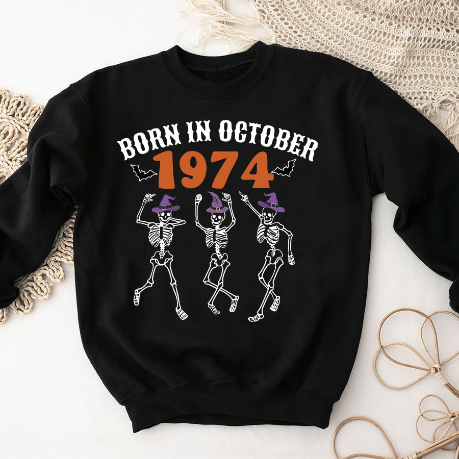 50th Birthday Shirts, 1974 Shirt, Custom Birthday Shirts, Turning 50 Shirt, queen was born in October, October shirts for Woman-YPT-TLQ