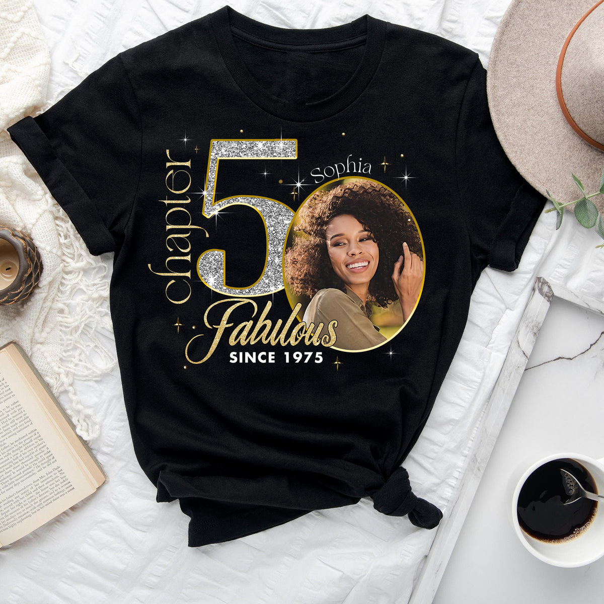 Chapter 50, Fabulous Since 1975 50th Birthday Unique T Shirt For Woman, Custom Birthday Shirt, Her Gifts For 50 Years Old , Turning 50 Birthday Cotton Shirt-YPT-ALK