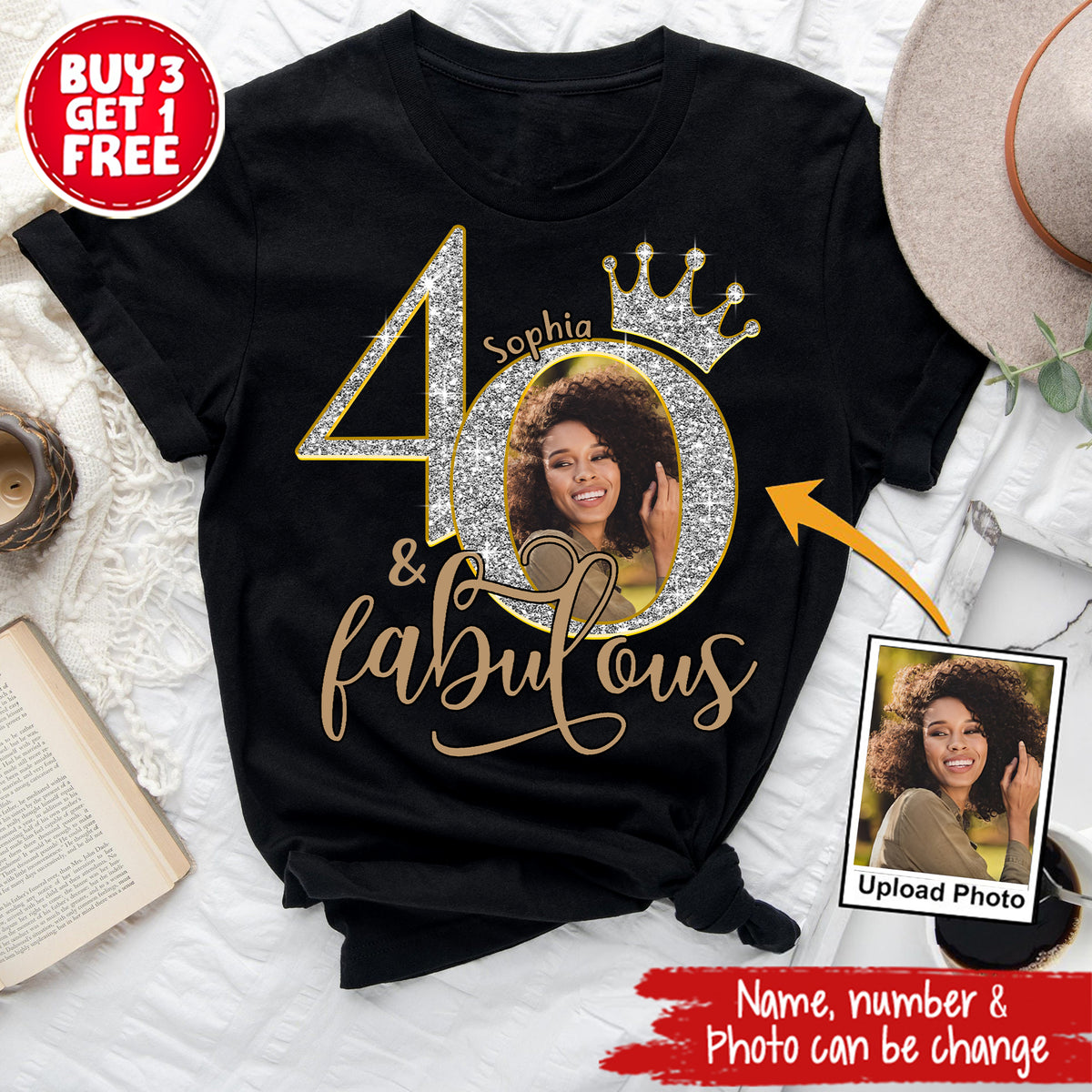 40th Birthday Shirts, Custom Photo Birthday Shirts, Turning 40 Shirt, Gifts For Women Turning 40, 40 And Fabulous Shirt, 40th Birthday Shirts For Her - YPT-ALK