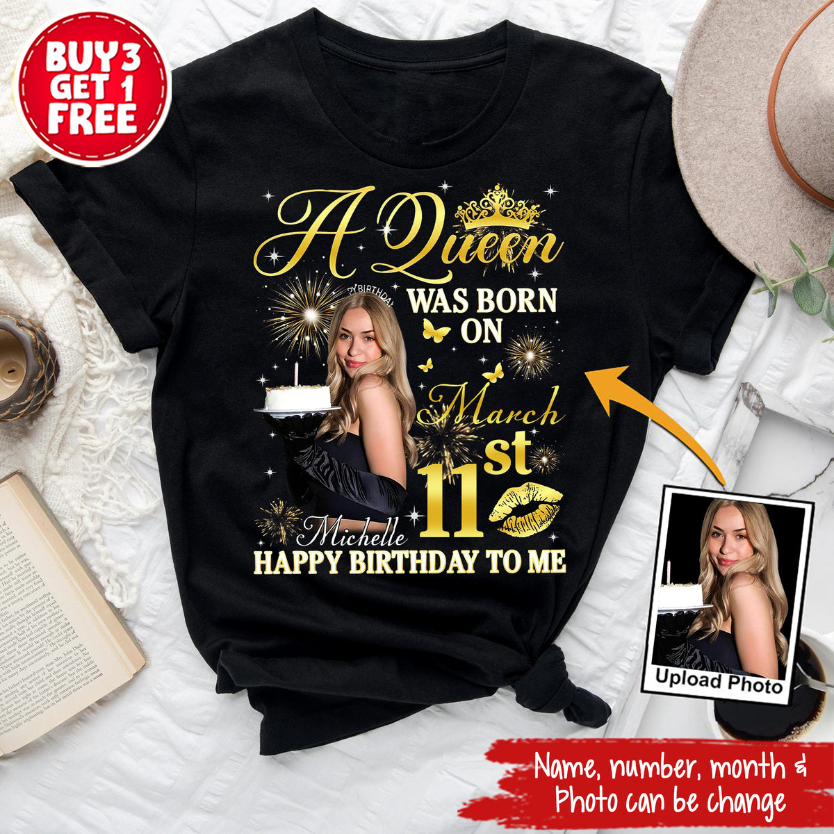 March Birthday Shirt, Custom Birthday Shirt, Queens Born In March, March Birthday Shirts For Woman, March Birthday Gifts, March Is My Birthday Month, Yep The Whole Month-YPT-ALK