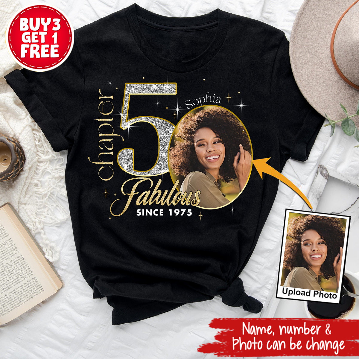 Chapter 50, Fabulous Since 1975 50th Birthday Unique T Shirt For Woman, Custom Birthday Shirt, Her Gifts For 50 Years Old , Turning 50 Birthday Cotton Shirt-YPT-ALK