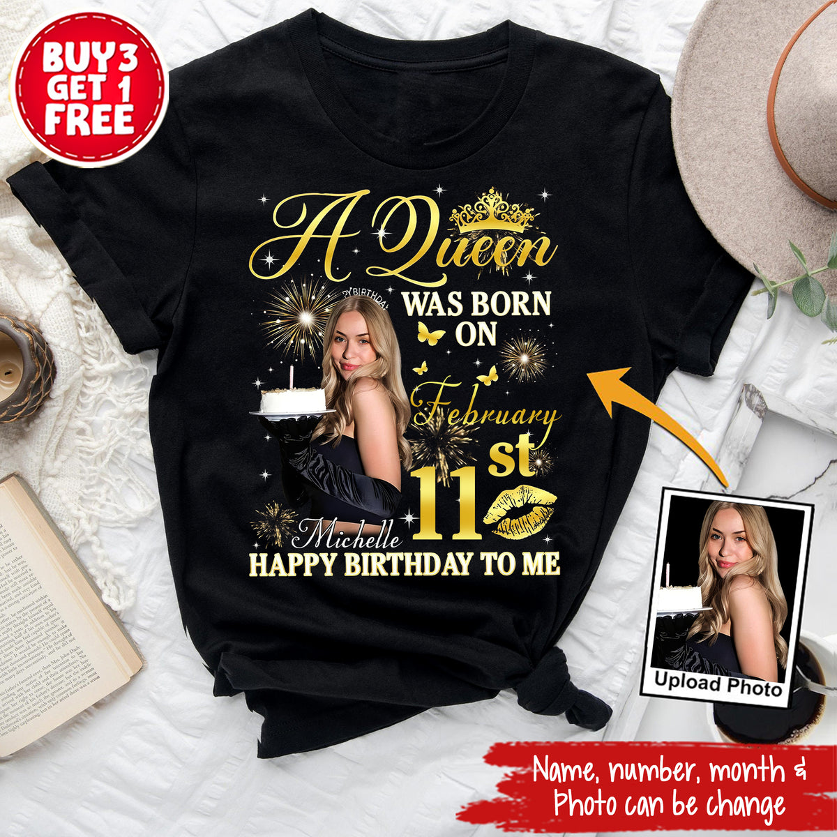 February Birthday Shirt, Custom Birthday Shirt, Queens Born In February, February Birthday Shirts For Woman, February Birthday Gifts, February Is My Birthday Month, Yep The Whole Month-YPT-ALK