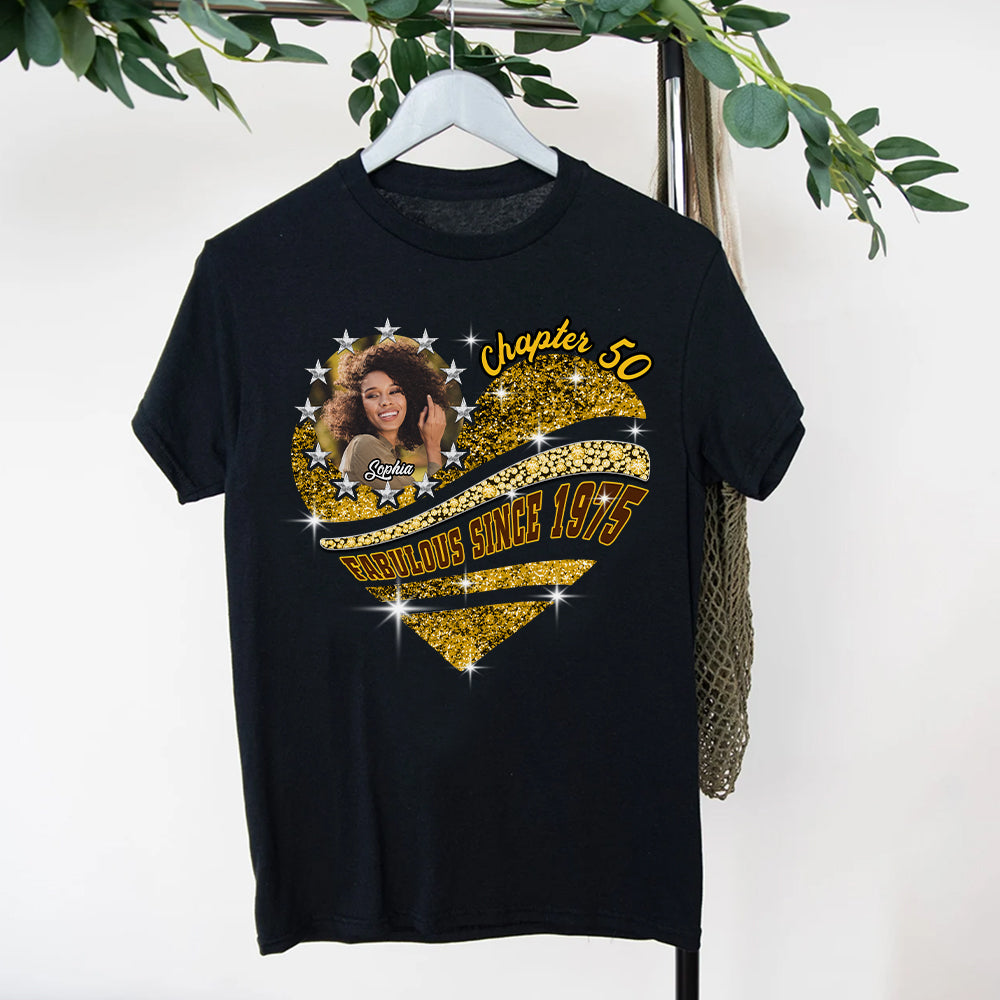 Custom Face Photo 50&#39;s Birthday Shirt, 50th Birthday Unique T Shirt For Woman, Custom Birthday Shirt, Her Gifts For 50 Years Old, Custom Picture Tee, Personalized Birthday Shirt-YPT-HCT