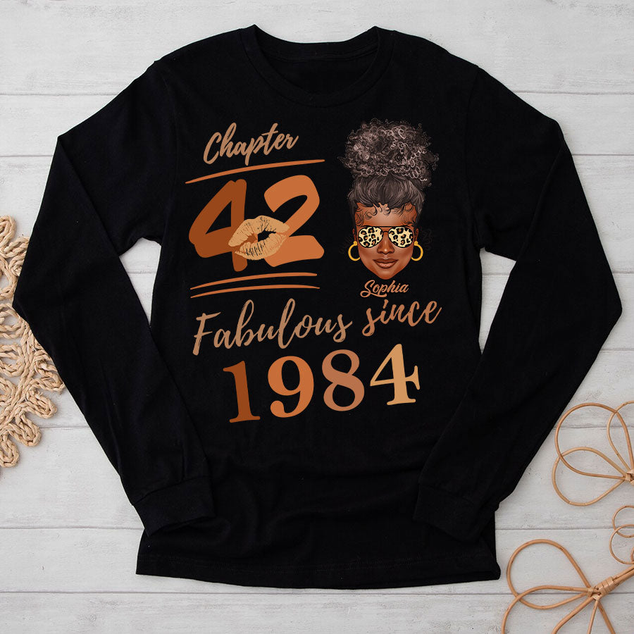 Chapter 42, Fabulous Since 1984 42nd Birthday Unique T Shirt For Woman, Her Gifts For 42 Years Old , Turning 42 Birthday Cotton Shirt TLQ