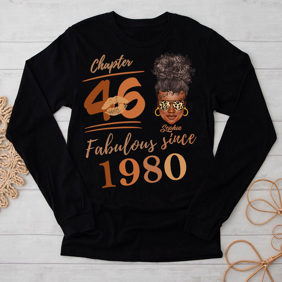 Chapter 46, Fabulous Since 1980 46th Birthday Unique T Shirt For Woman, Her Gifts For 46 Years Old , Turning 46 Birthday Cotton Shirt TLQ