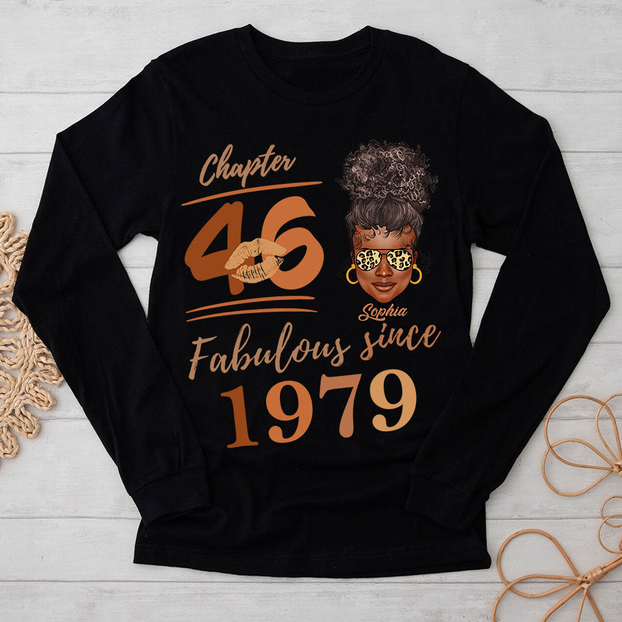 Chapter 46, Fabulous Since 1979 46th Birthday Unique T Shirt For Woman, Her Gifts For 46 Years Old , Turning 46 Birthday Cotton Shirt TLQ