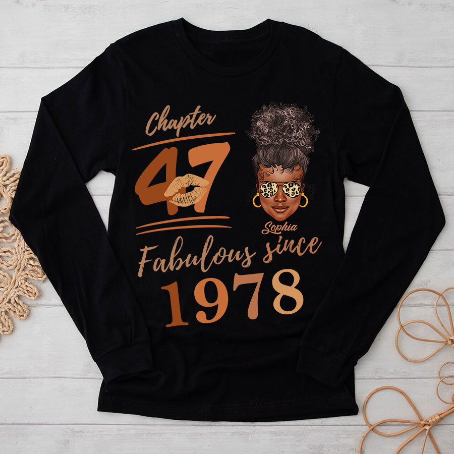 Chapter 47, Fabulous Since 1978 47th Birthday Unique T Shirt For Woman, Her Gifts For 47 Years Old , Turning 47 Birthday Cotton Shirt TLQ
