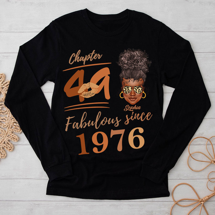 Chapter 49, Fabulous Since 1976 49th Birthday Unique T Shirt For Woman, Her Gifts For 49 Years Old , Turning 49 Birthday Cotton Shirt TLQ