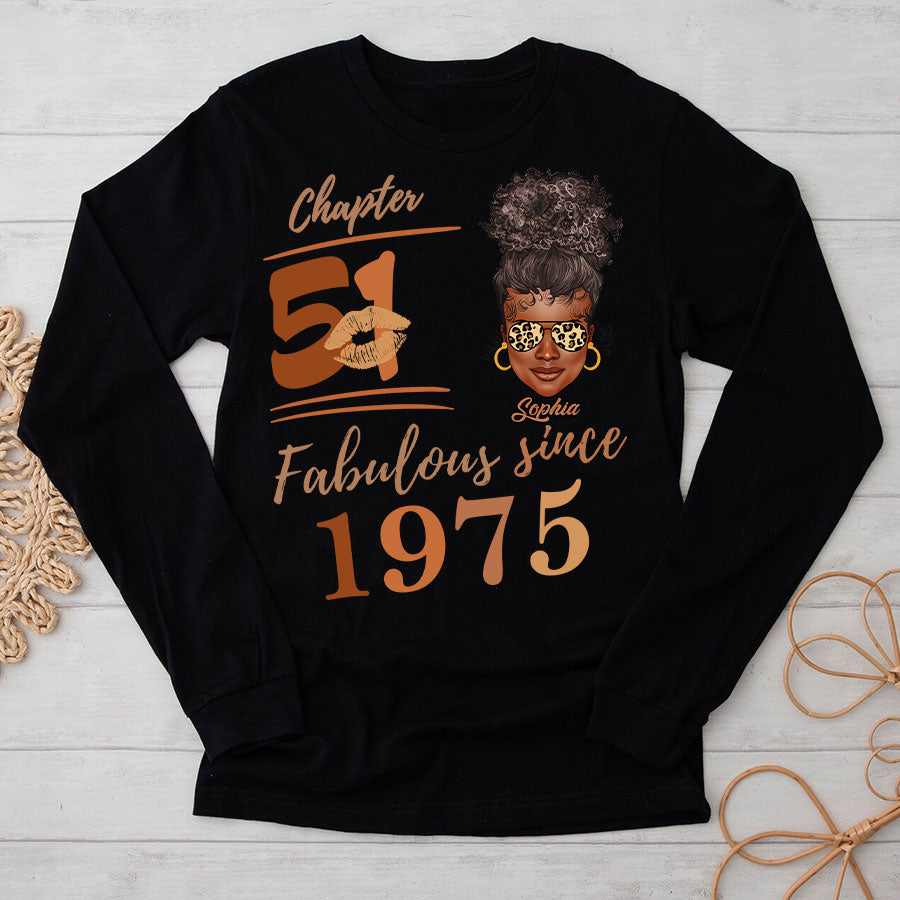 Chapter 51, Fabulous Since 1975 51st Birthday Unique T Shirt For Woman, Her Gifts For 51 Years Old , Turning 51 Birthday Cotton Shirt TLQ