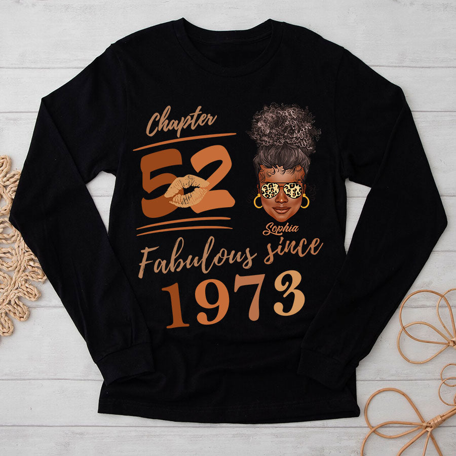 Chapter 52, Fabulous Since 1973 52nd Birthday Unique T Shirt For Woman, Her Gifts For 52 Years Old , Turning 52 Birthday Cotton Shirt TLQ