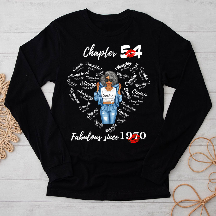 Chapter 54, Fabulous Since 1970 54th Birthday Unique T Shirt For Woman, Her Gifts For 54 Years Old , Turning 54 Birthday Cotton Shirt-TLQ