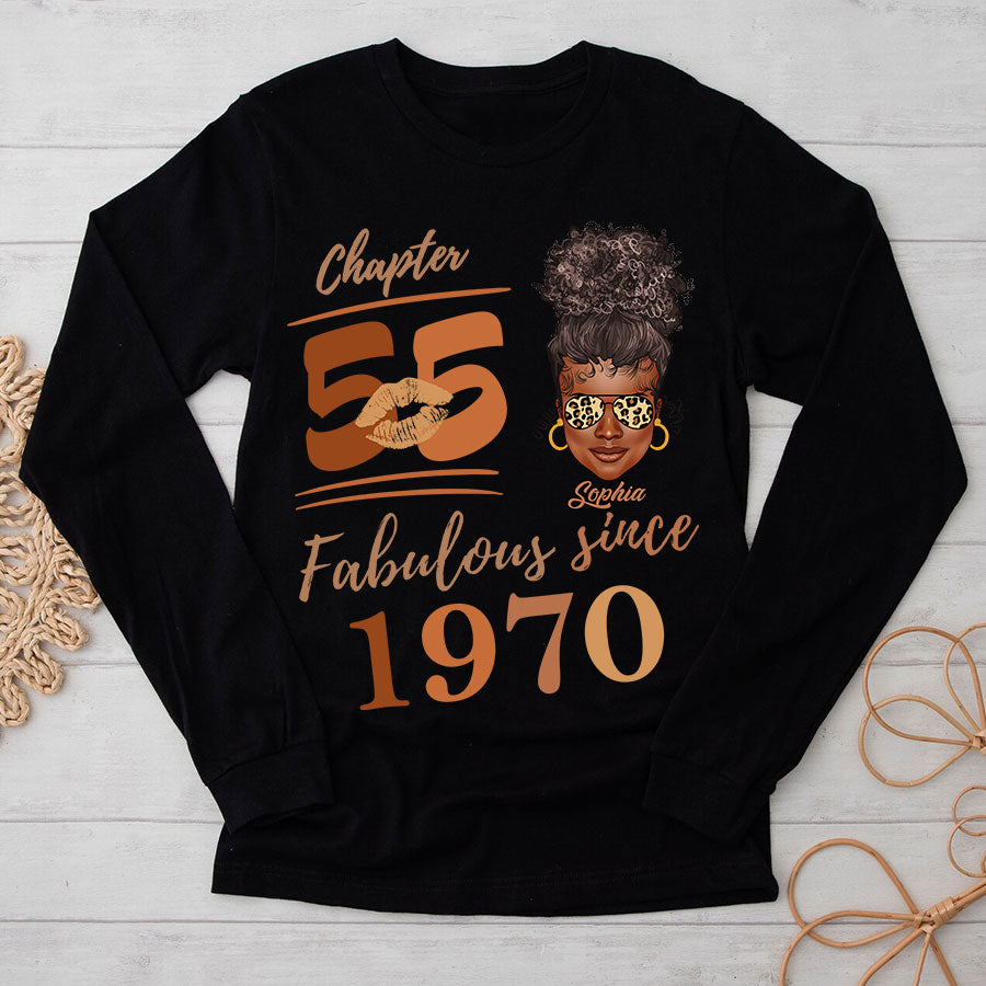 Chapter 55, Fabulous Since 1970 55th Birthday Unique T Shirt For Woman, Her Gifts For 55 Years Old , Turning 55 Birthday Cotton Shirt TLQ