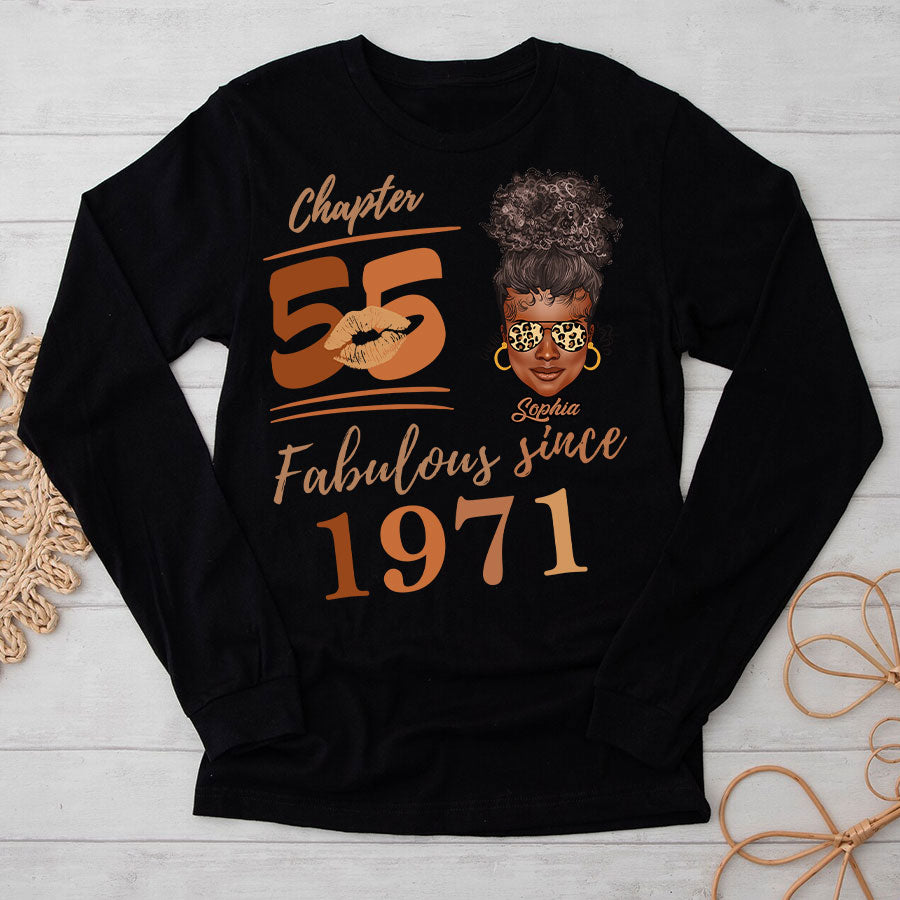 Chapter 55, Fabulous Since 1971 55th Birthday Unique T Shirt For Woman, Her Gifts For 55 Years Old , Turning 55 Birthday Cotton Shirt TLQ