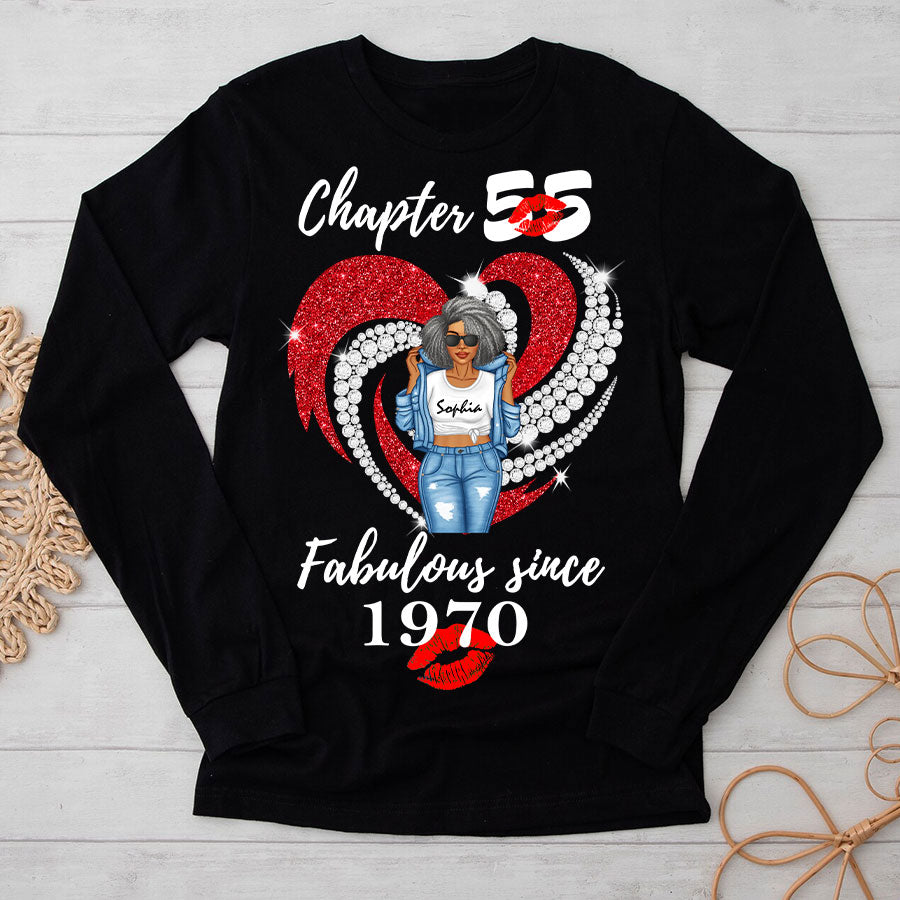 Personalised 55th Birthday Gifts, 1970 T Shirt, Gift Ideas 55th Birthday Woman - TLQ