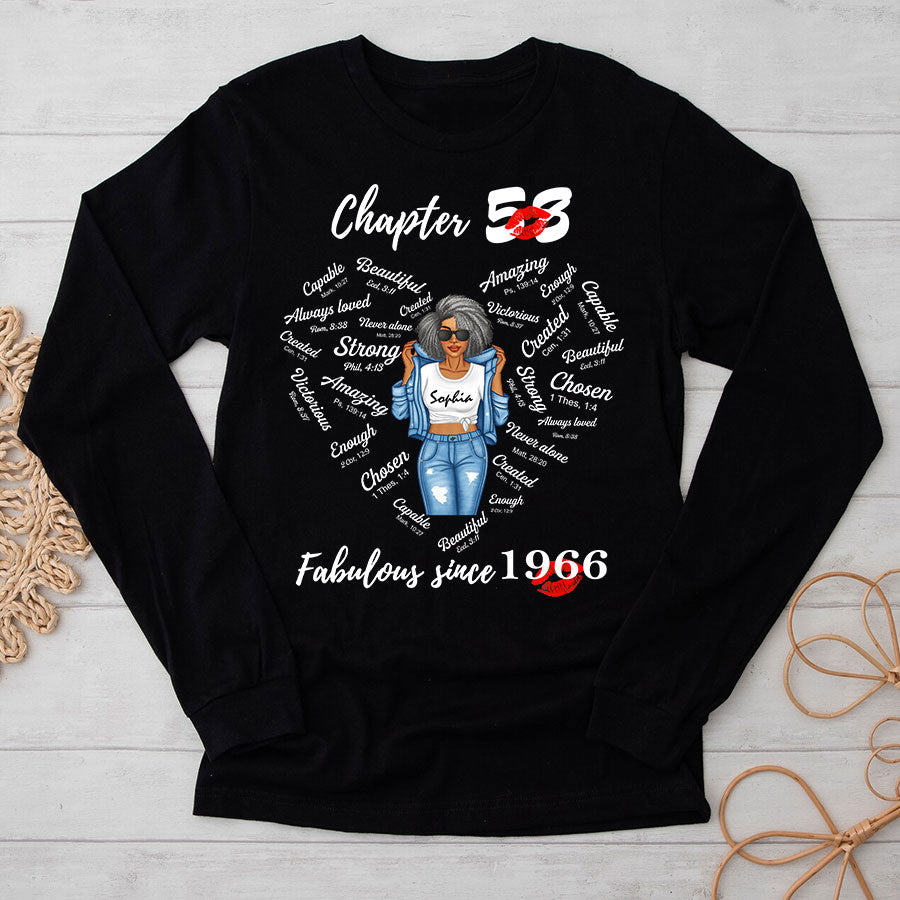 Chapter 58 Fabulous Since 1966 58th Birthday Unique T Shirt For Woman, Her Gifts For 58 Years Old , Turning 58 Birthday Cotton Shirt-TLQ