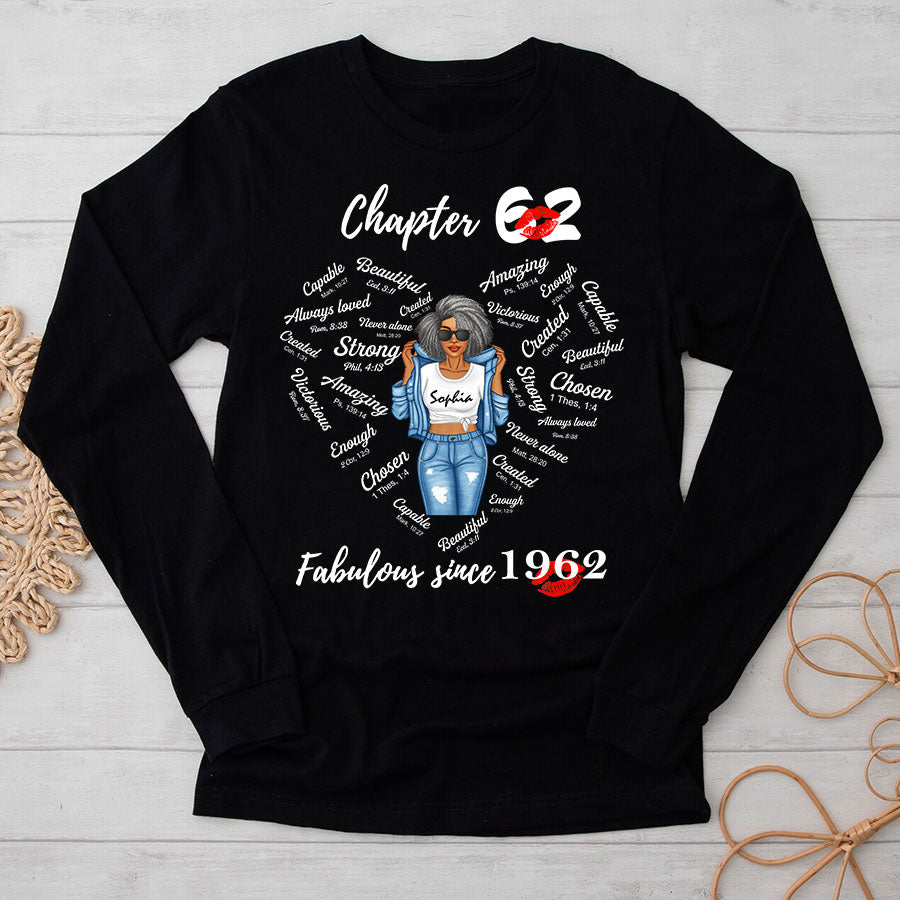 Chapter 62 Fabulous Since 1962 62nd Birthday Unique T Shirt For Woman, Her Gifts For 62 Years Old , Turning 62 Birthday Cotton Shirt-TLQ
