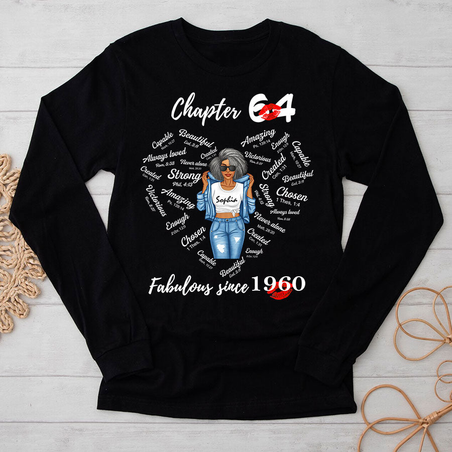 Chapter 64 Fabulous Since 1960 64th Birthday Unique T Shirt For Woman, Her Gifts For 64 Years Old , Turning 64 Birthday Cotton Shirt-TLQ