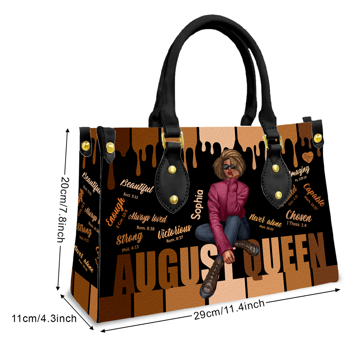 Personalized Leather Bag - Custom Birthday Gifts, August Birthday Gifts For Woman