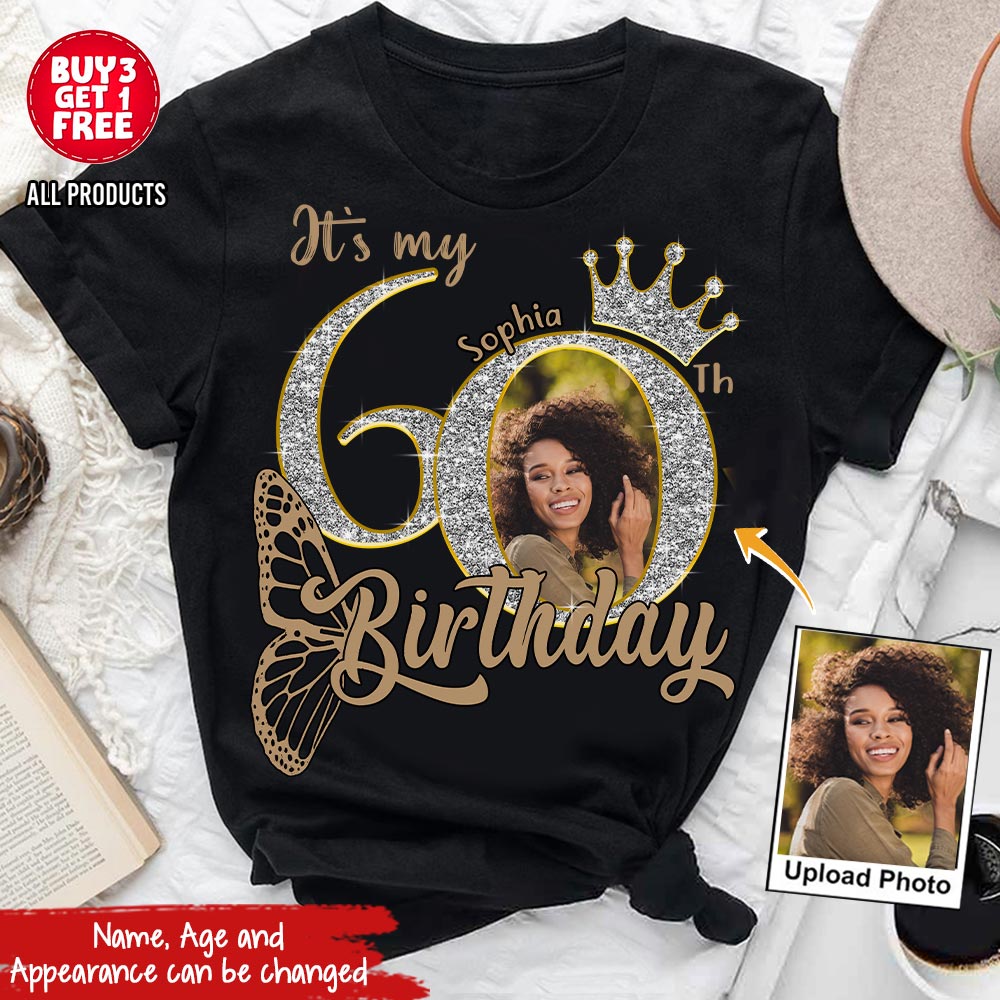 60th Birthday Shirts, Custom Photo Birthday Shirts, Turning 60 Shirt, Gifts For Women Turning 60, 60 And Fabulous Shirt, 60th Birthday Shirts For Her - YPT-HCT