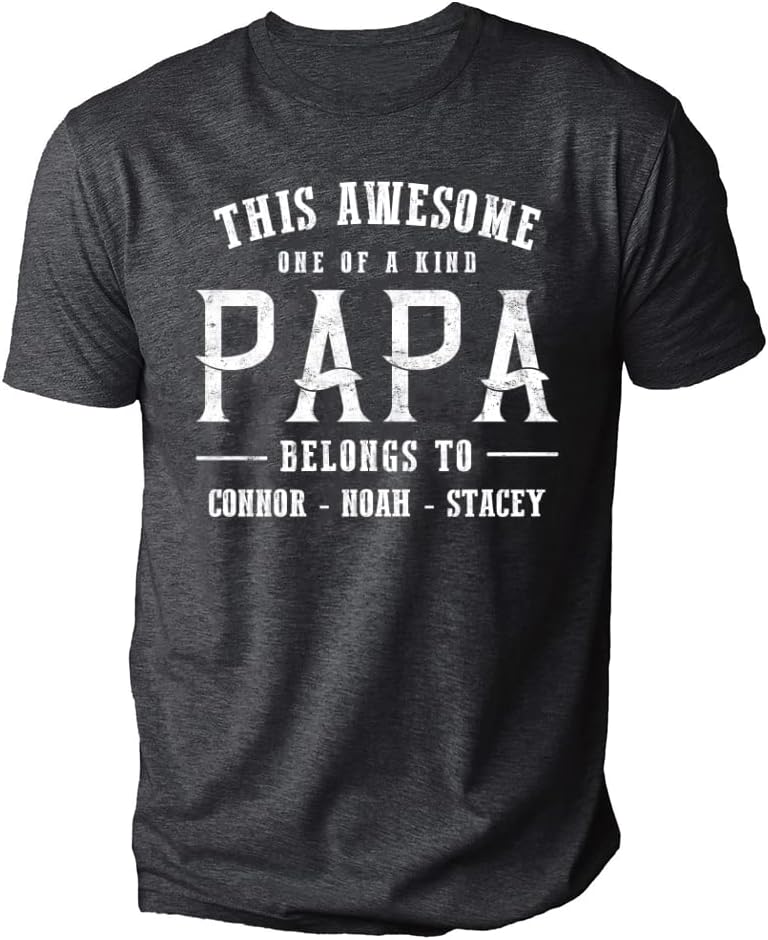 Personalized Shirt for Dad Shirt with Kids, Gifts for Dad Papa Shirts, Fathers Day Birthday Gifts, Gifts for Men Shirt