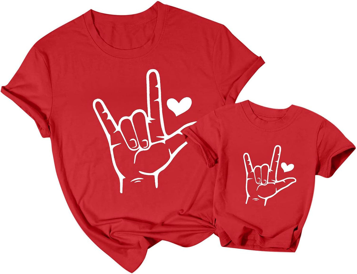 Mommy and Me Valentines Outfits: Boys Girls Toddler T-Shirt Valentines Shirts Cute Kid Gifts Tee Matching Tee Tops