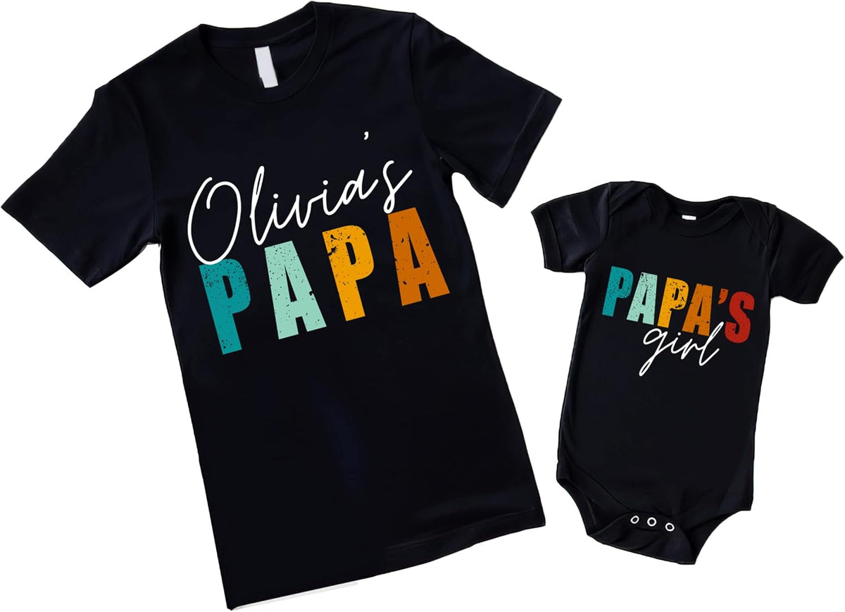 Personalized First Fathers Day Shirt, dad and Baby Matching Outfits, dad and Son Matching Shirts, Fathers Day Shirt