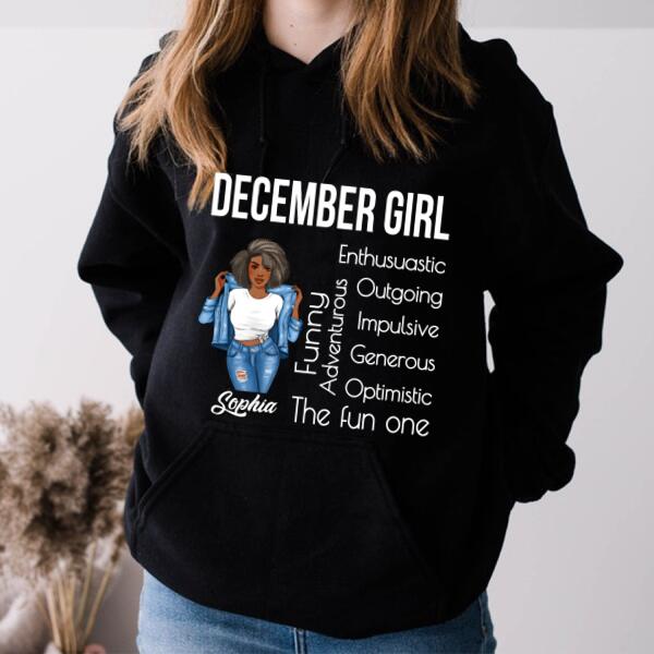 Personalized December girl Shirt, December Birthday T Shirt with sayings, Customize Birthday Shirt For Black Woman