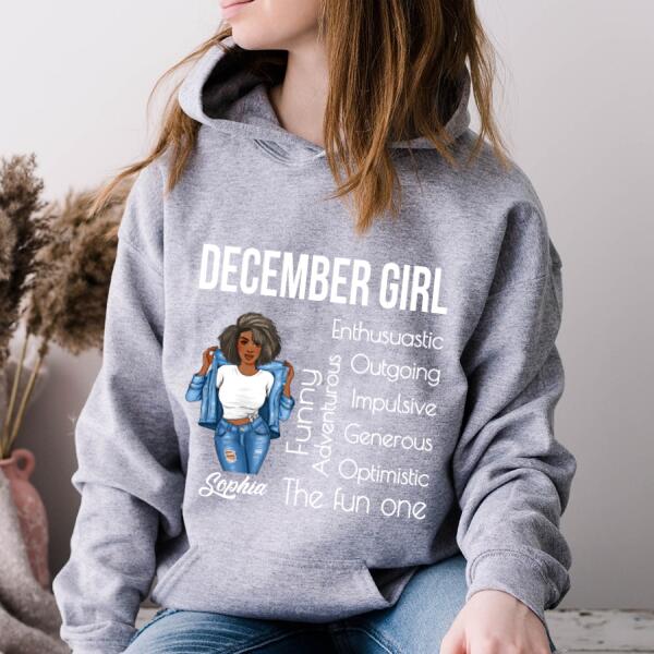 Personalized December girl Shirt, December Birthday T Shirt with sayings, Customize Birthday Shirt For Black Woman