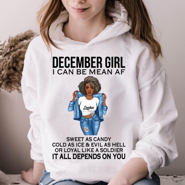 Personalized December Shirt, December Birthday T Shirt, Customize Birthday Shirt For Black Woman