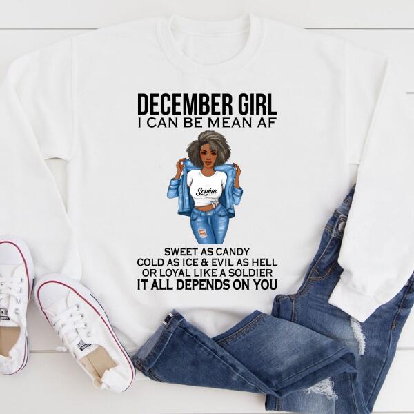 Personalized December Shirt, December Birthday T Shirt, Customize Birthday Shirt For Black Woman