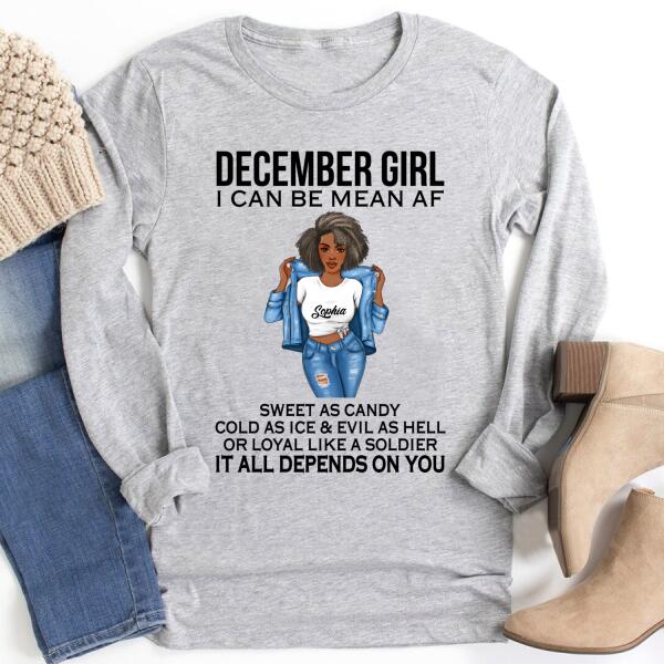 Personalized December Shirt, December Birthday T Shirt, Customize Birthday Shirt For Black Woman