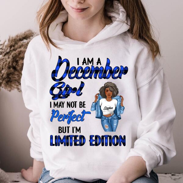 Personalized Birthday T Shirt, December Queen shirt, Queens Are Born In December Cotton T-Shirt, December Birthday Gifts For Afro Woman, December Birthday Gifts