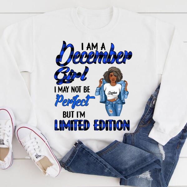 Personalized Birthday T Shirt, December Queen shirt, Queens Are Born In December Cotton T-Shirt, December Birthday Gifts For Afro Woman, December Birthday Gifts