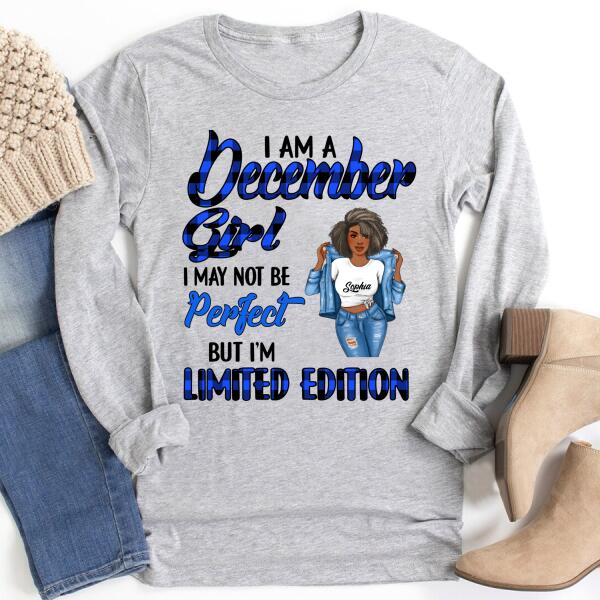 Personalized Birthday T Shirt, December Queen shirt, Queens Are Born In December Cotton T-Shirt, December Birthday Gifts For Afro Woman, December Birthday Gifts