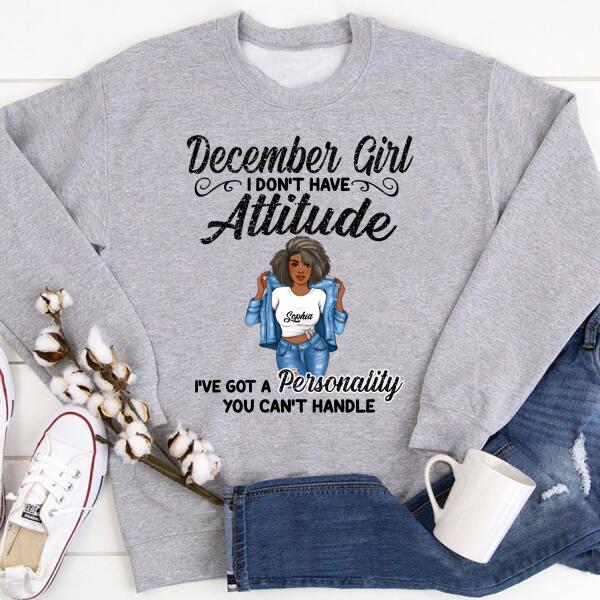 Personalized Birthday T Shirt, December Queen shirt, Queens Are Born In December Cotton T-Shirt, December Birthday Gifts For Afro Woman, December Birthday Gifts