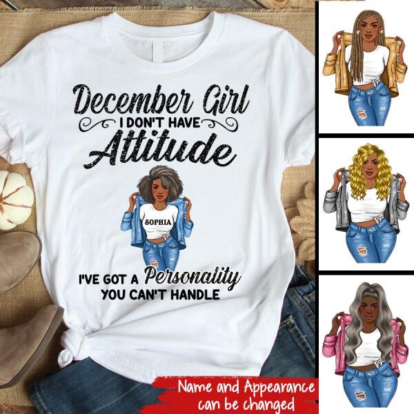 Personalized Birthday T Shirt, December Queen shirt, Queens Are Born In December Cotton T-Shirt, December Birthday Gifts For Afro Woman, December Birthday Gifts