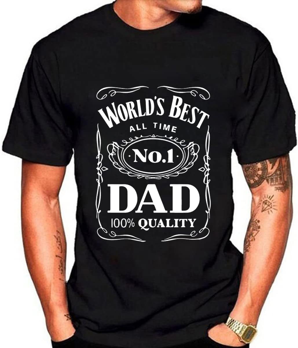 CGVEKV World´s Best No. 1 Dad Daddy Father Day giftsT-Shirt Black