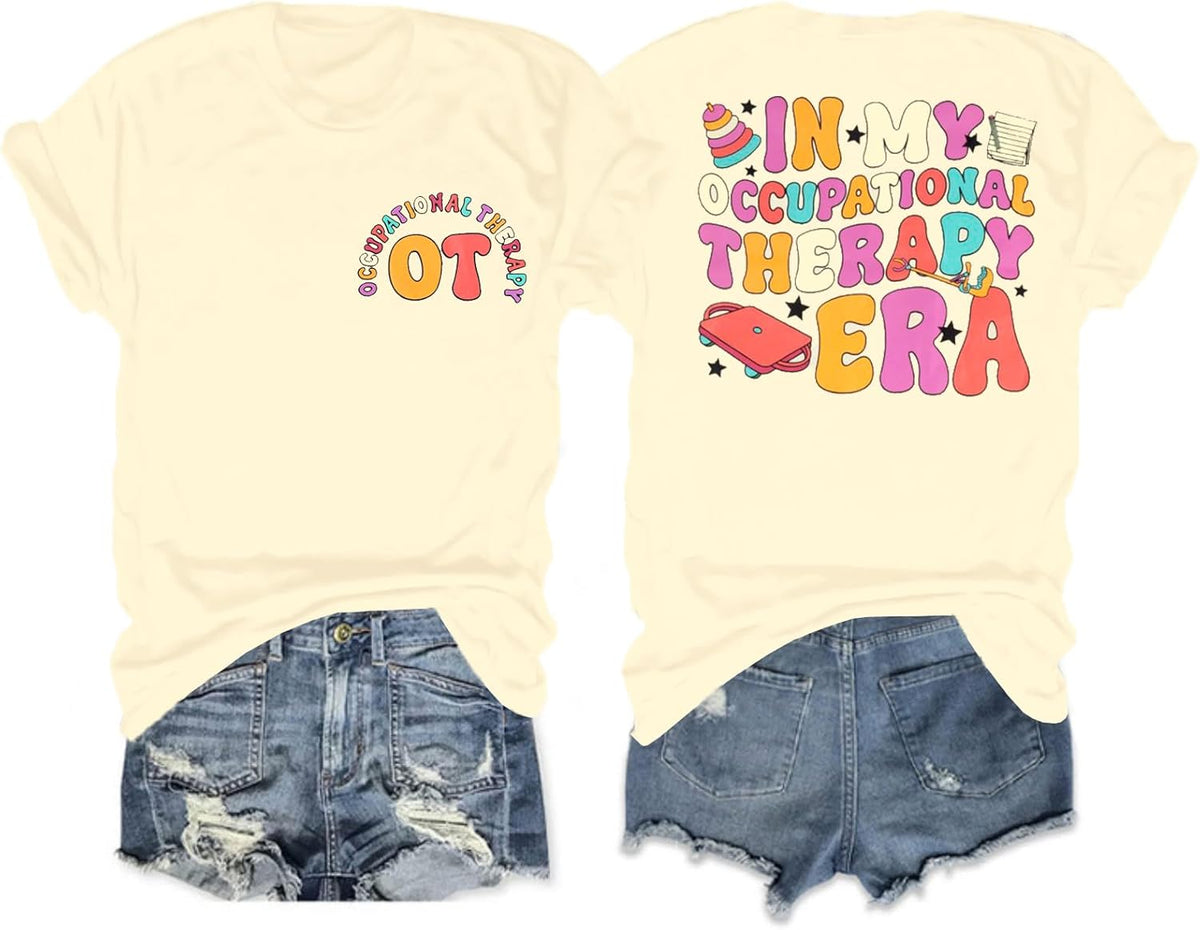 Occupational Therapy Shirts Ot Shirt Autism Awareness Tshirt Occupational Therapist Gifts Tee Casual Short Sleeve Tops