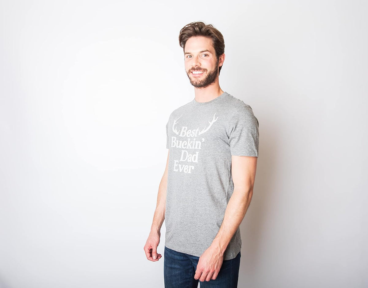 Crazy Dog Mens T Shirt Best Buckin Dad Ever for Amazing Dad Funny Fathers Day Tees