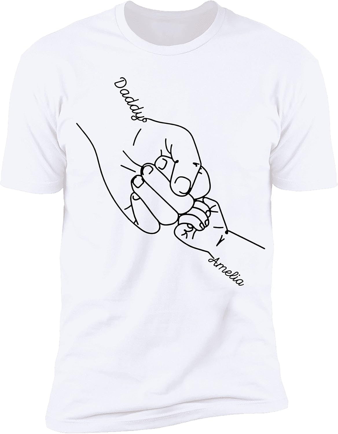 NAZENTI Personalized Fathers Day T-Shirt, Dad Papa Fist Bump Flag Shirt, Grandpa Papa Shirt, Gifts for Fathers Day