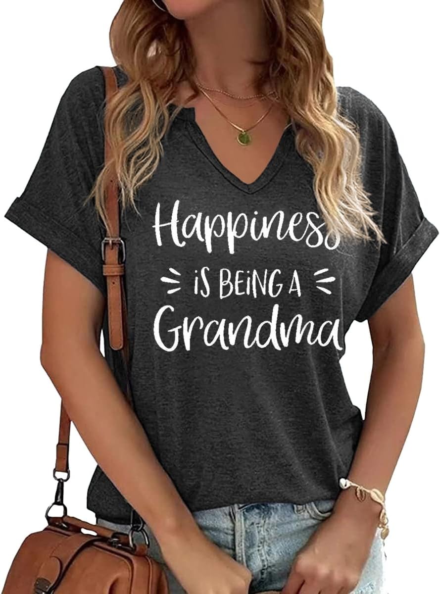 Mama V Neck Shirt Women Funny Mom Life T-Shirt Mother&#39;s Day Short Sleeve Graphic Tees Mama Gift Casual Tops Blouse Mother Shirt