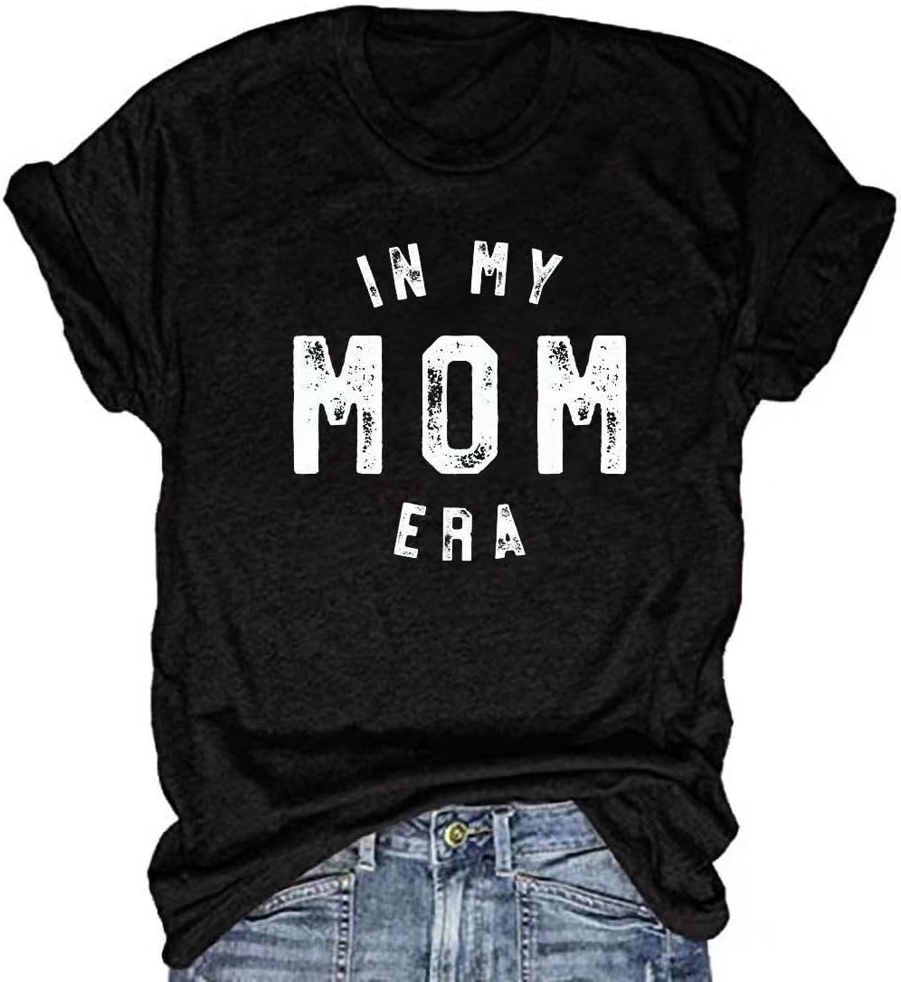 T-Shirt for Mama Women&#39;s Mom Life Graphic Tees Casual Cute Mother&#39;s Day Tops for Mommy