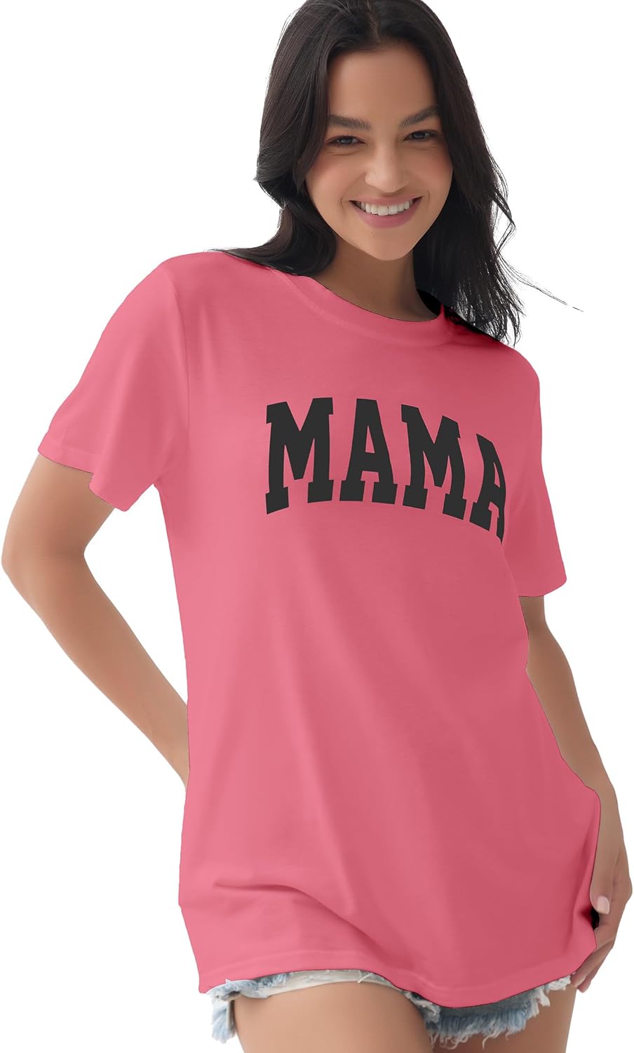 GGOV Mama Shirt Mom Letter Print Tops Mother&#39;s Day Shirts Gift Casual Tee Loose Fit Short Sleeve T Shirts