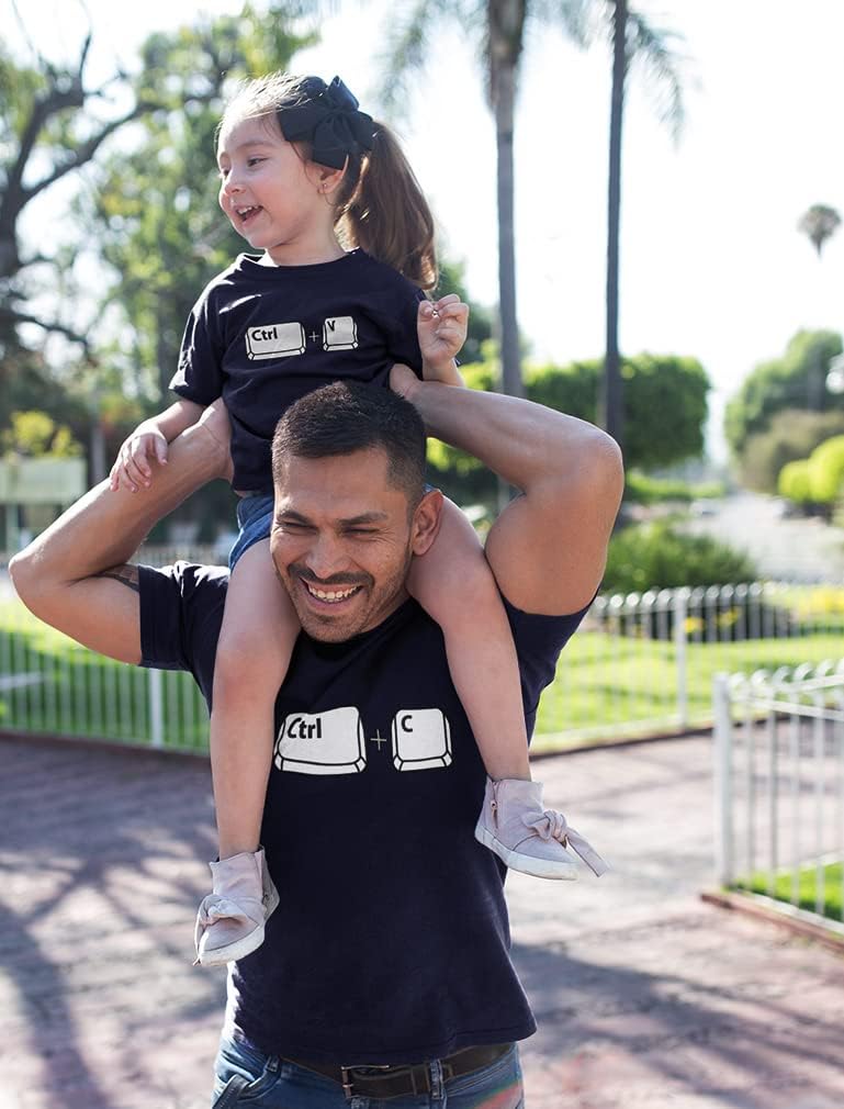 Tstars Copy Paste Dad and Son Daughter Matching Shirts Ctrl C Ctrl V Gift for Dads Fathers Day Daddy and Me Outfits