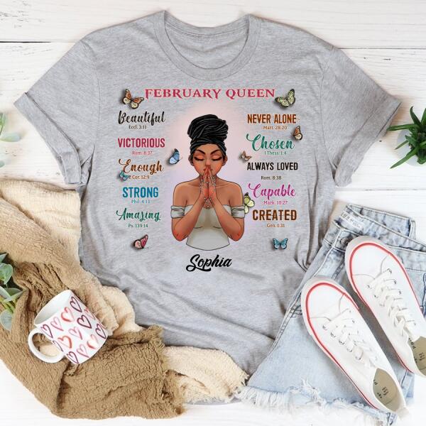 February Birthday Shirt, Custom Birthday Shirt, Queens Born In February, February Birthday Gifts, 
February Birthday Gifts
