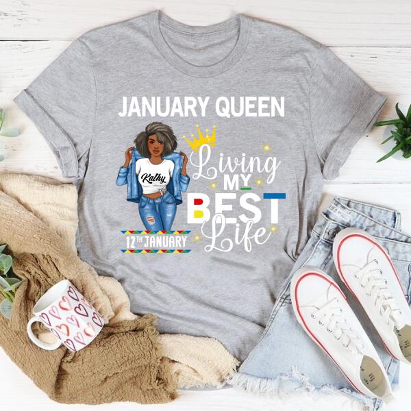 January Birthday Shirt, Custom Birthday Shirt, Queens Born In January, January Birthday Gifts, January Birthday Gifts
