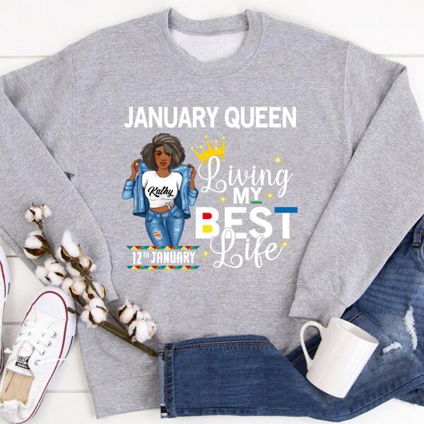 January Birthday Shirt, Custom Birthday Shirt, Queens Born In January, January Birthday Gifts, January Birthday Gifts