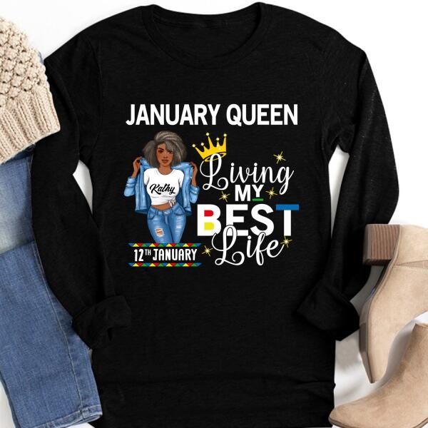 January Birthday Shirt, Custom Birthday Shirt, Queens Born In January, January Birthday Gifts, January Birthday Gifts