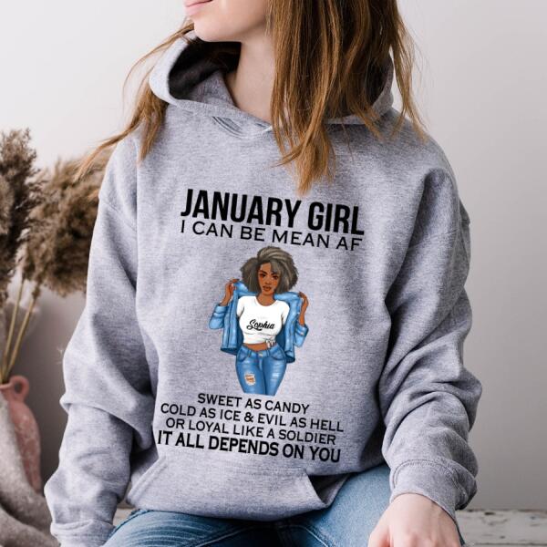 Personalized January Shirt, January Birthday T Shirt, Customize Birthday Shirt For Black Woman